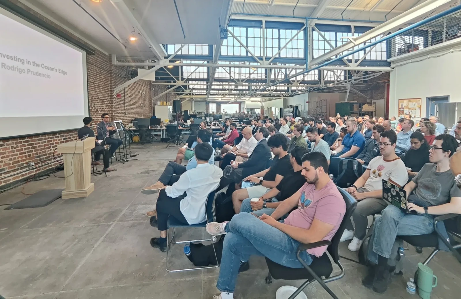 An audience and fireside discussion at the SF Maritime Tech Summit at Humanmade in San Francisco.